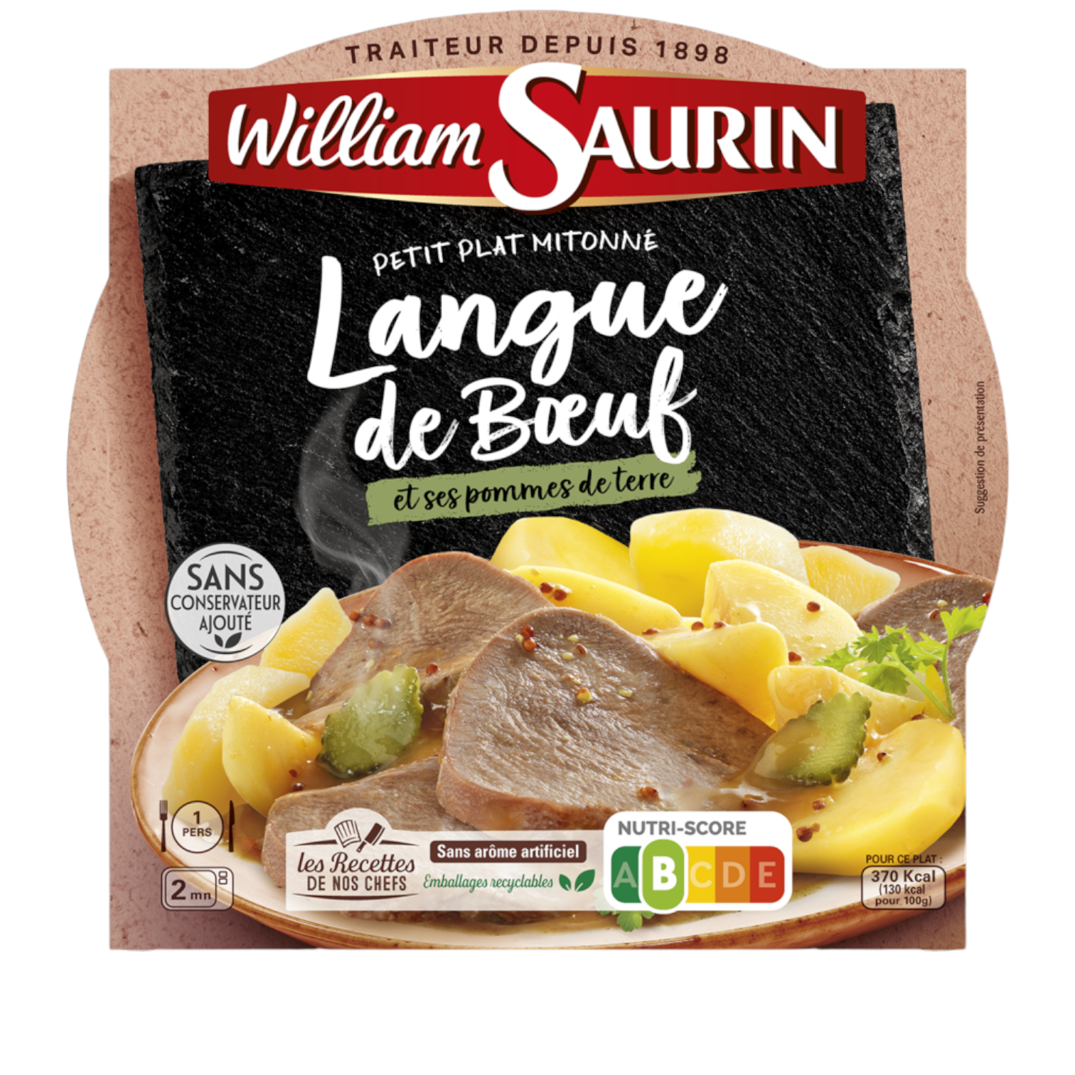 🇫🇷 Beef Tongue w/ Madère Sauce & Potatoes For 1 Person, 10 oz (285g)