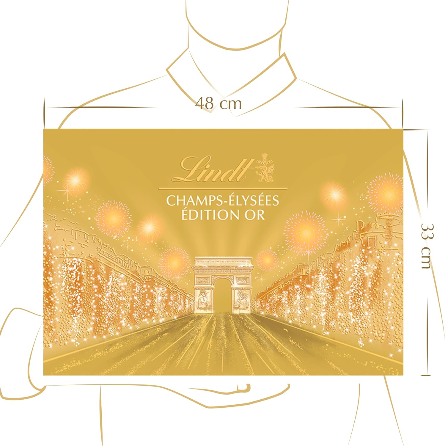 🇫🇷 Champs-Élysées 'Gold Edition' 90 Chocolates X-Large Gift Box by Lindt & Sprüngli, 34 oz (968g)