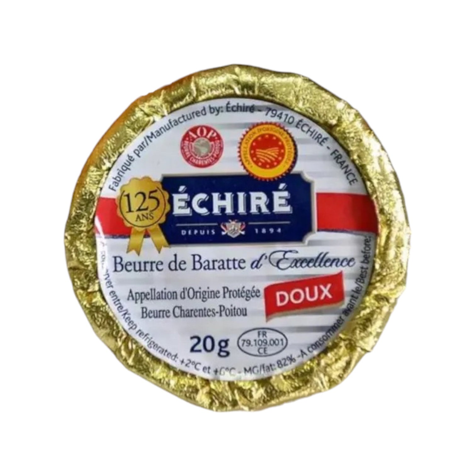 🇫🇷 Mini Echire Unsalted Butter (Doux), 0.7 oz (20g)