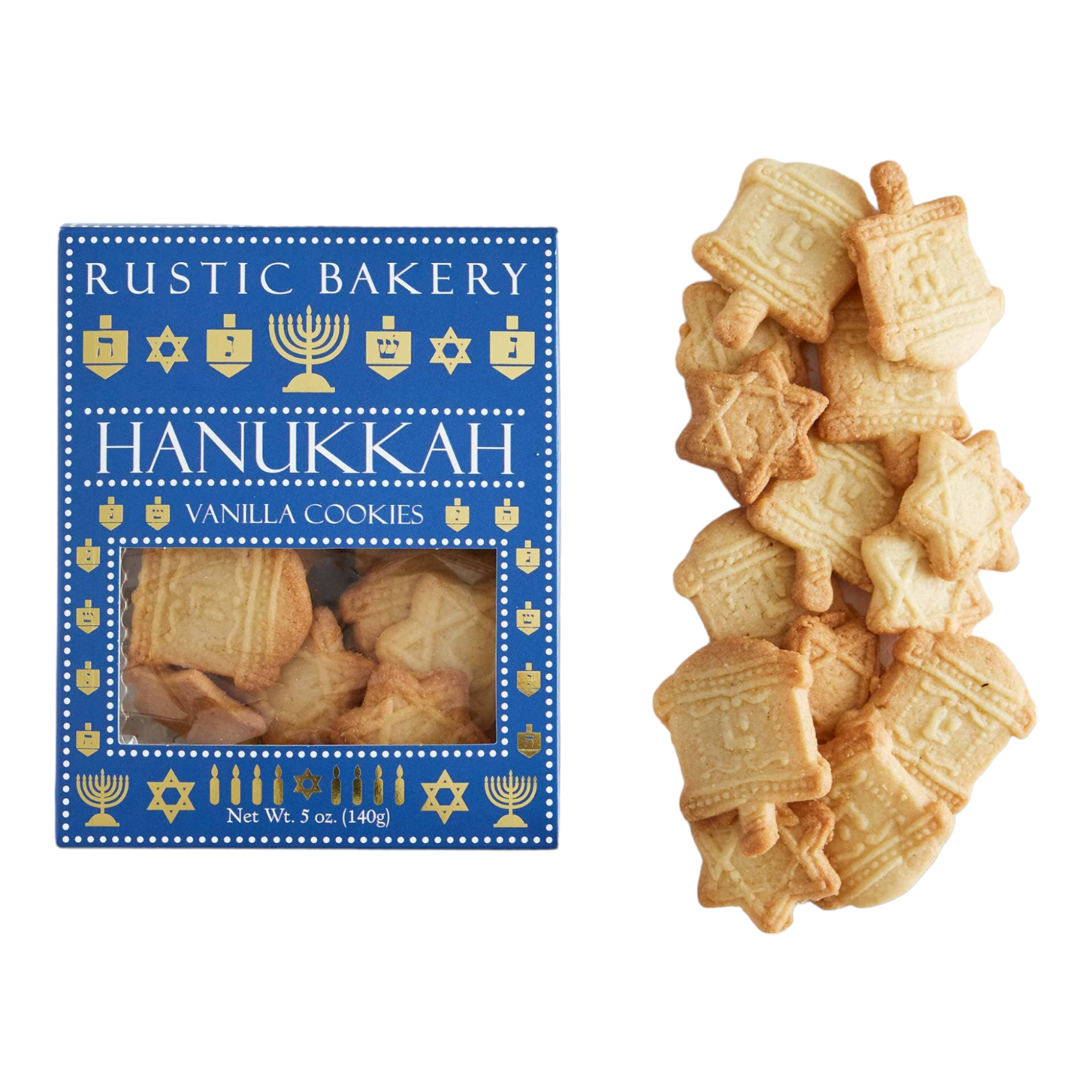 🇺🇸 🕎 Hanukkah Vanilla Cookies by Rustic Bakery, 5 oz (142g)