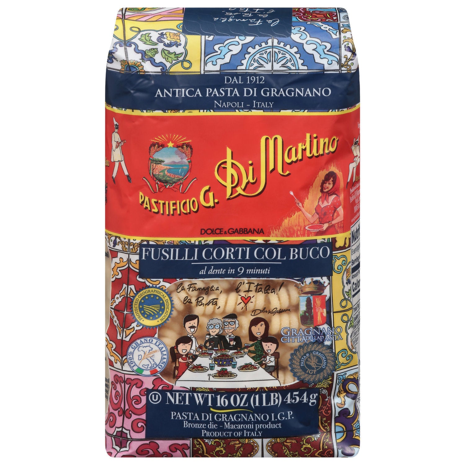 🇮🇹 Dolce & Gabbana Fusilli Corti Col Buco Pasta, 1 lb (454g)