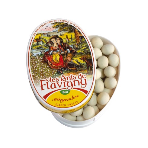 🇫🇷 Organic Ginger Flavored  Anise Drop Candy by Anis de Flavigny, 1.7 oz (50g)