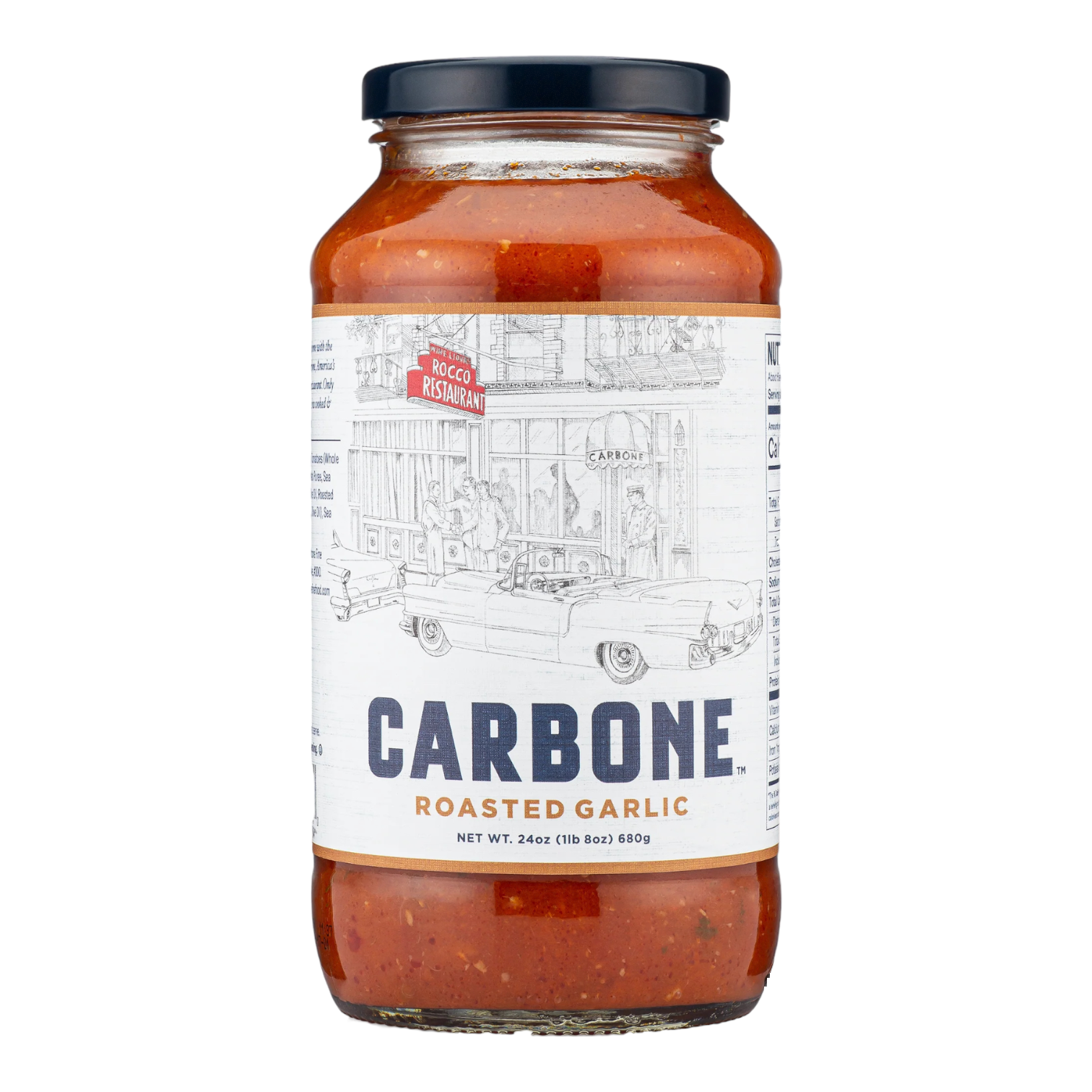 🇮🇹 Premium Roasted Garlic Pasta Sauce w/ 100% Italian Tomatoes [No Sugar Added], 24 fl oz