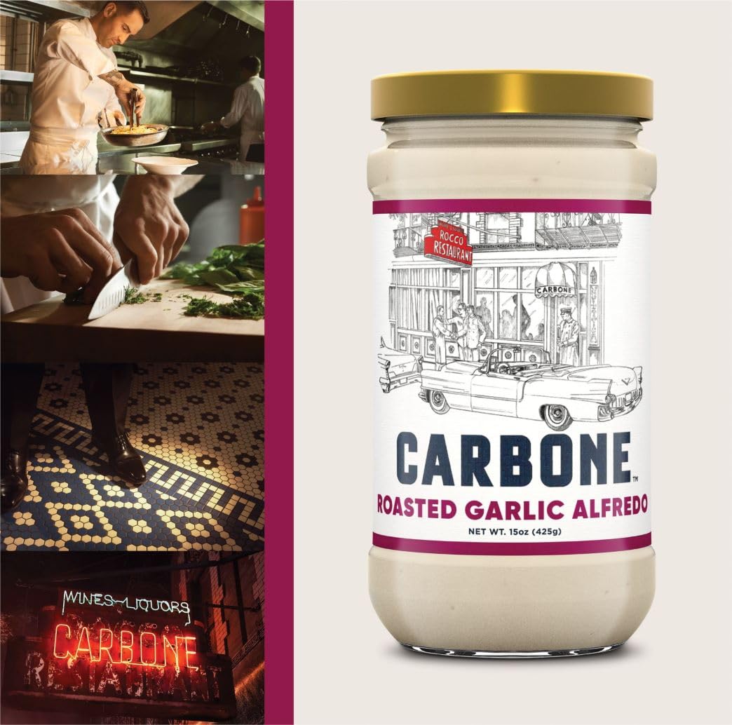 🇮🇹 Premium Roasted Garlic Alfredo Sauce [No Sugar Added], 15 fl oz (425g)
