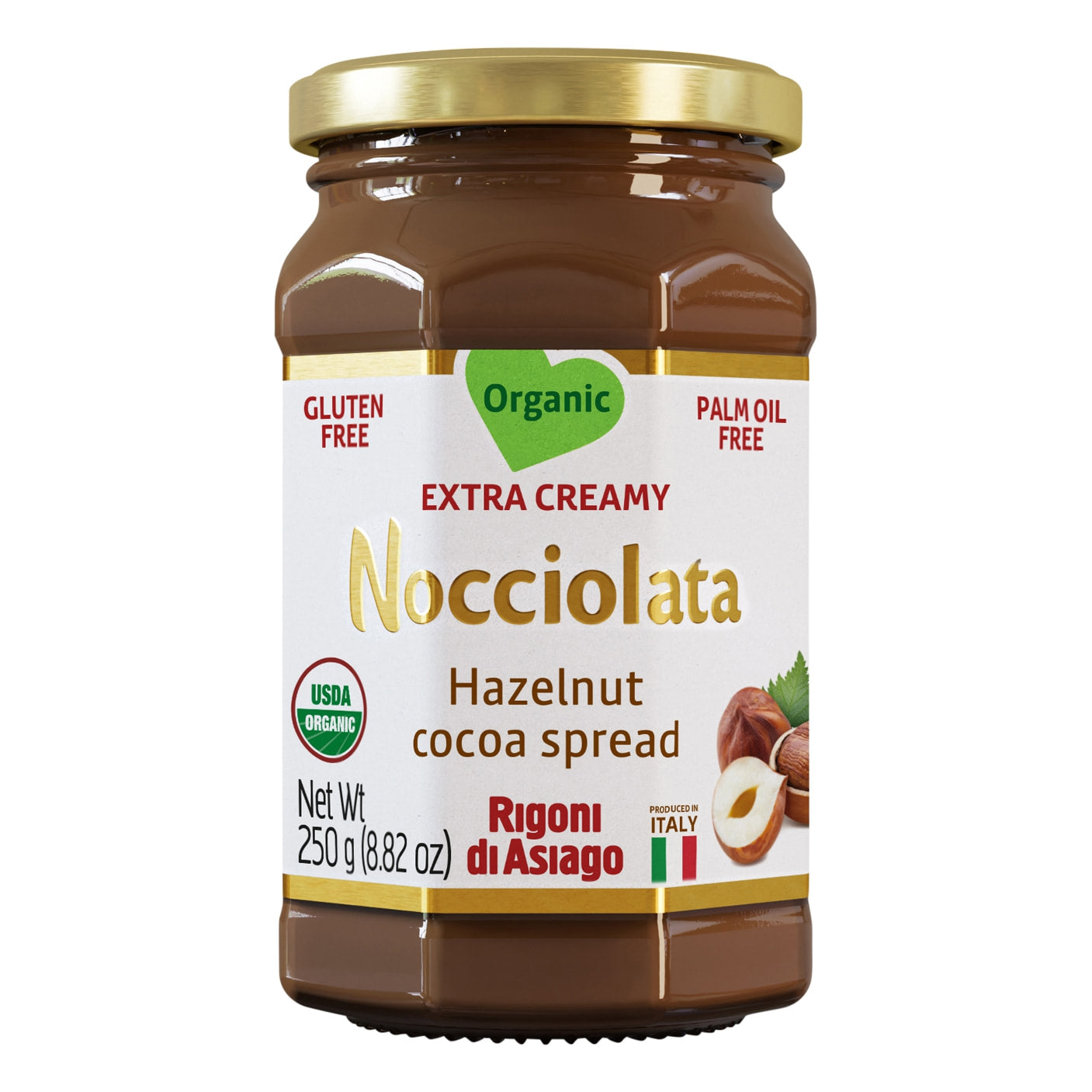 🇮🇹 Extra Creamy Organic Hazelnut Chocolate Spread Nocciolata, 8.8 oz (250g)