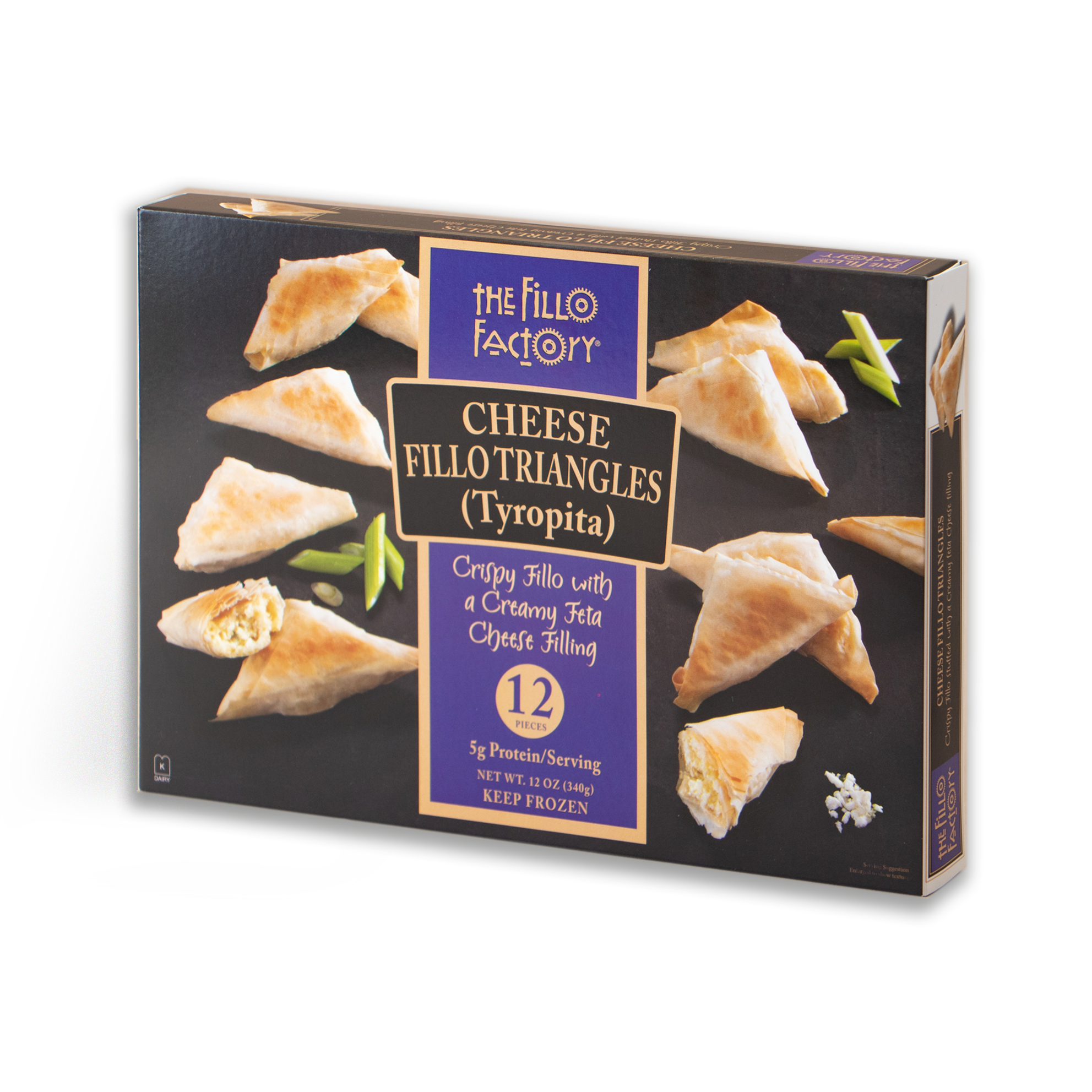 🇬🇷 12 Feta Cheese & Eggs Fillo Pie (Tyropita), 12 oz  [Frozen] ❄️