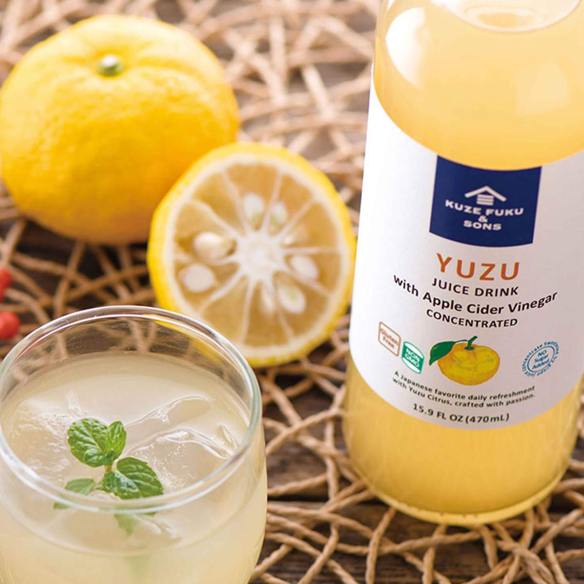 🇺🇸 🇯🇵 Yuzu Apple Cider Vinegar Drink by Kuze Fuku, 16 fl. oz.