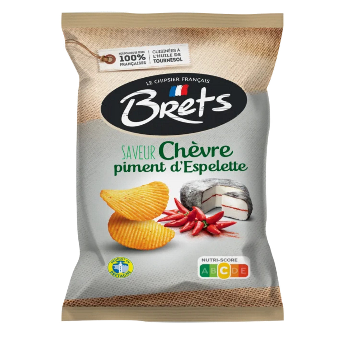 🇫🇷 Goat Cheese & Espelette Chili Pepper Flavored All-Natural Potato Chips, 4.4oz (125g) [NO GMO, NO CORN SYRUP]