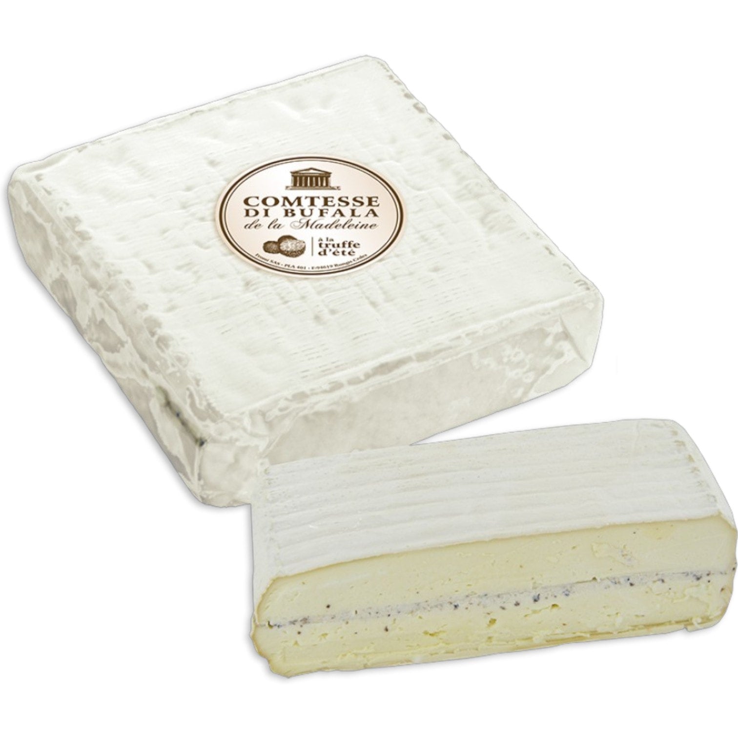 🇮🇹 Comtesse de la Madeleine: Buffalo Milk Cheese w/ Italian Summer Truffles by Cremonesi Elino, 8 oz (220g) (1)