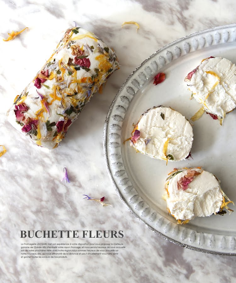 🇫🇷 Goat Buchette aux Fleurs Cheese by Jacquin, 3.5 oz (100g)
