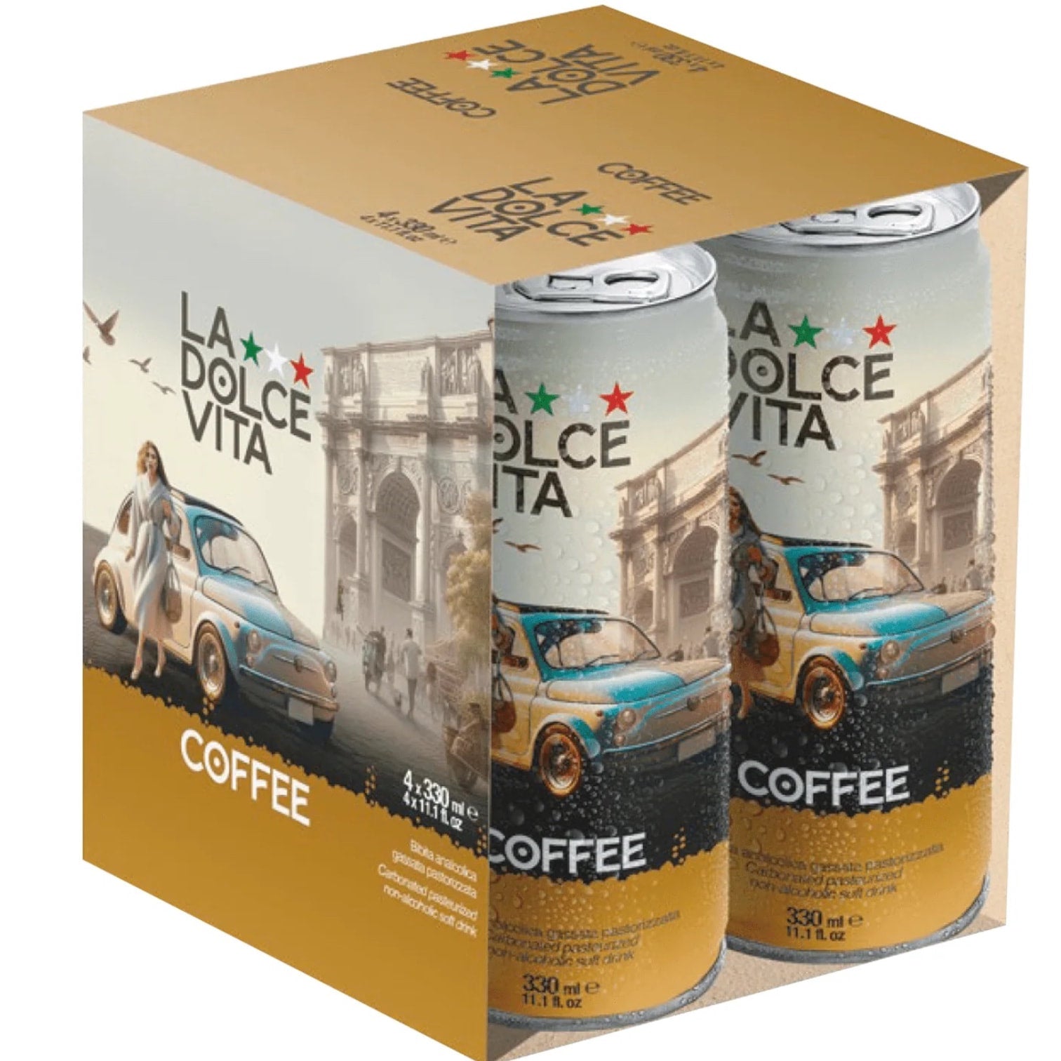 🇮🇹 4 La Dolce Vita Sparkling Coffee, 4 x 11.15 fl. oz.