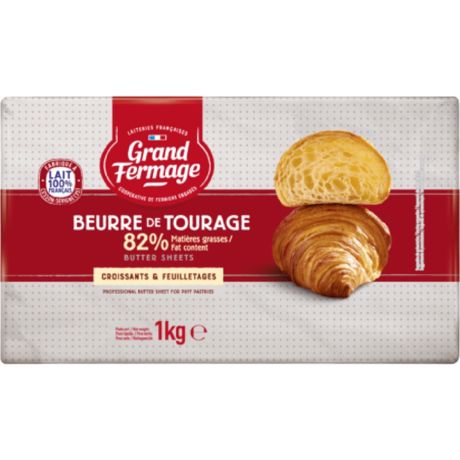 🇫🇷 Professional Pastry Sheet Butter ‘Beurre de Tourage AOP' 82% [Extra-Sec], 2.2 lbs (1kg) [Frozen] ❄️
