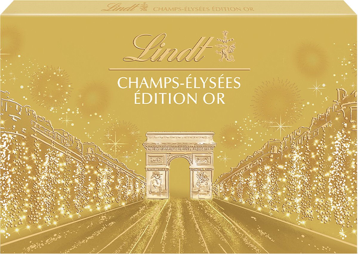 🇫🇷 Champs-Élysées 'Gold Edition' 90 Chocolates X-Large Gift Box by Lindt & Sprüngli, 34 oz (968g)