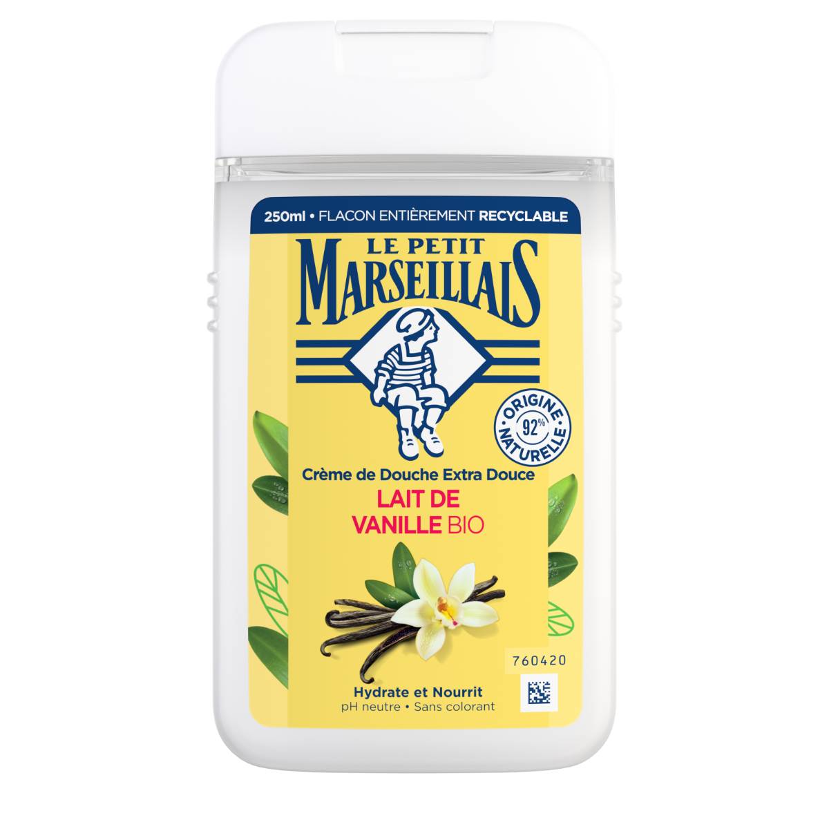 🇫🇷 Organic Vanilla Milk Extra Gentle Shower Gel, 8.4 fl.oz (250 ml)