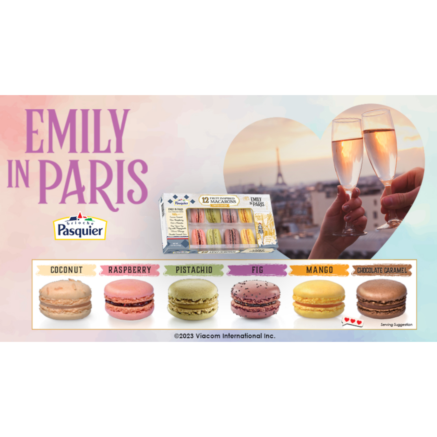 🇫🇷 12 'Emily in Paris' Limited-Edition Fruit Macarons by Pasquier, 5.5 oz (157g)