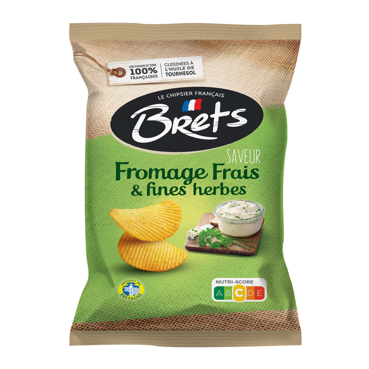 🇫🇷 Fromage Frais & Fine Herbs Flavored All-Natural Potato Chips, 4.4oz (125g) [NO GMO, NO CORN SYRUP]