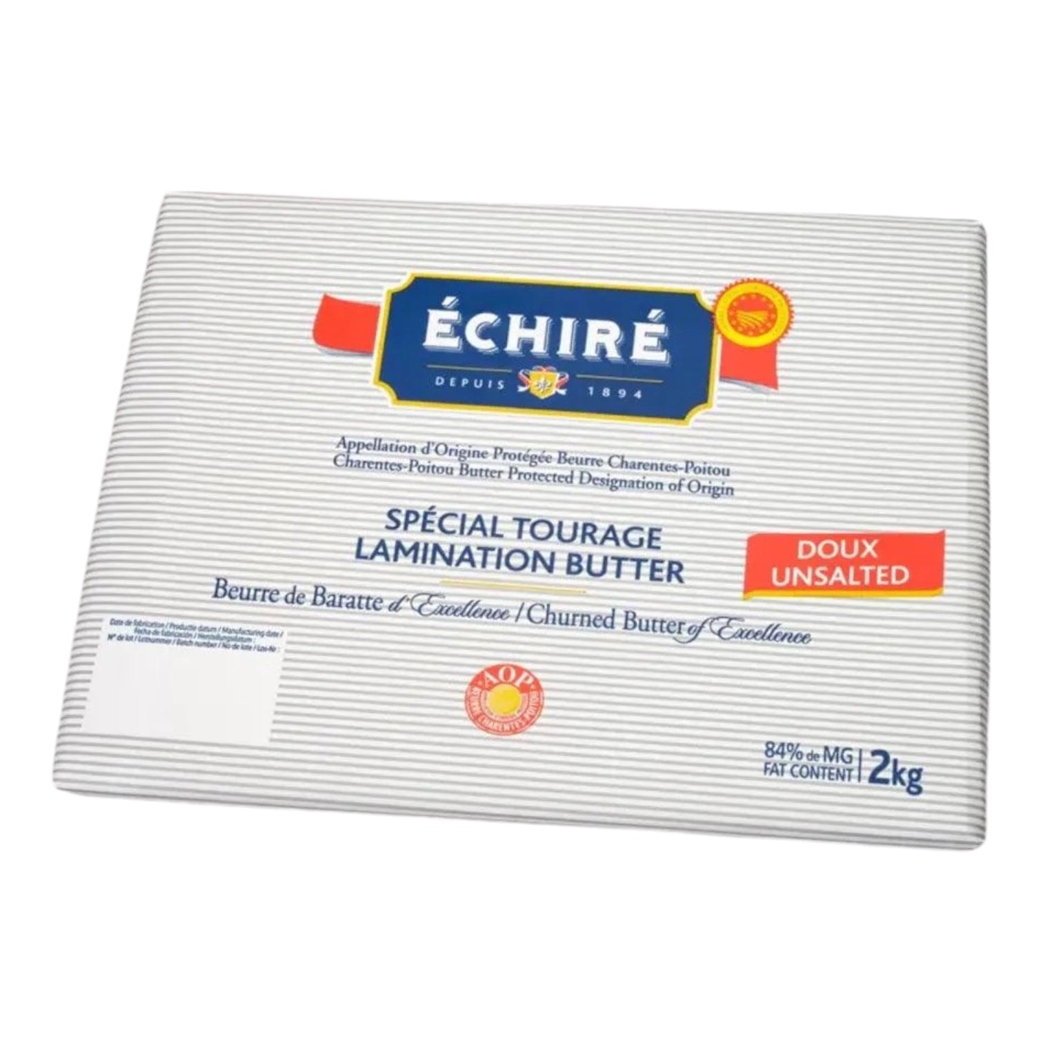 🇫🇷 Professional Pastry Sheet Butter ‘Beurre de Tourage AOP’ 84%, 4.4 lbs (2kg) [Frozen] ❄️
