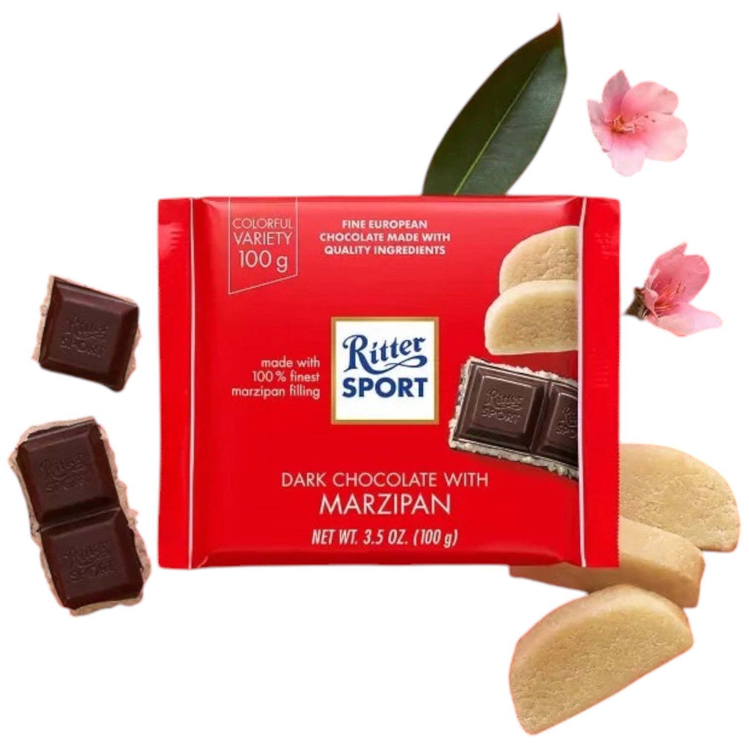 Dark Chocolate Marzipan Bar by Ritter Sport