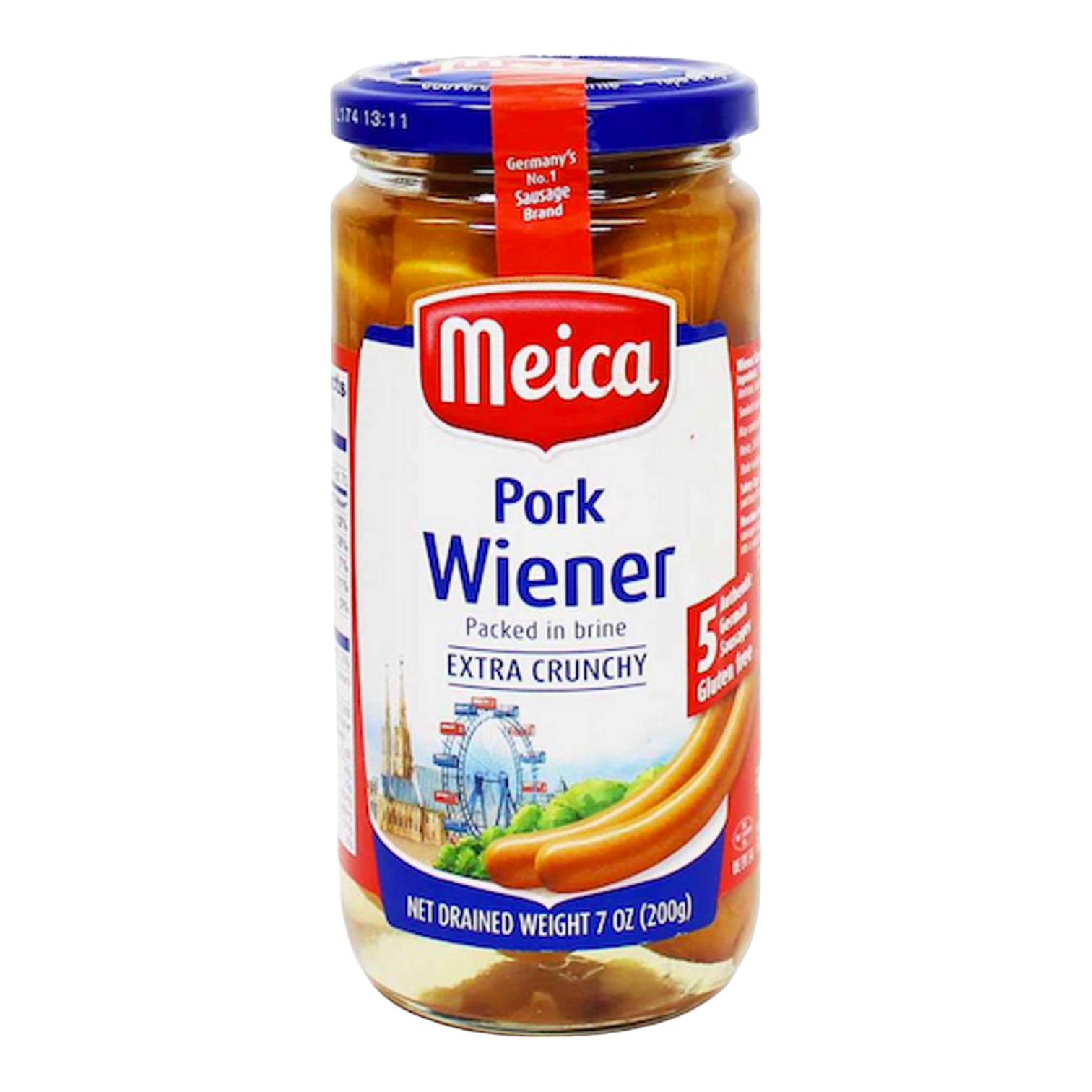 🇩🇪 5 Authentic Extra Crunchy Wiener Sausages, 7 oz (200g) * Best By Date: March 29, 2025
