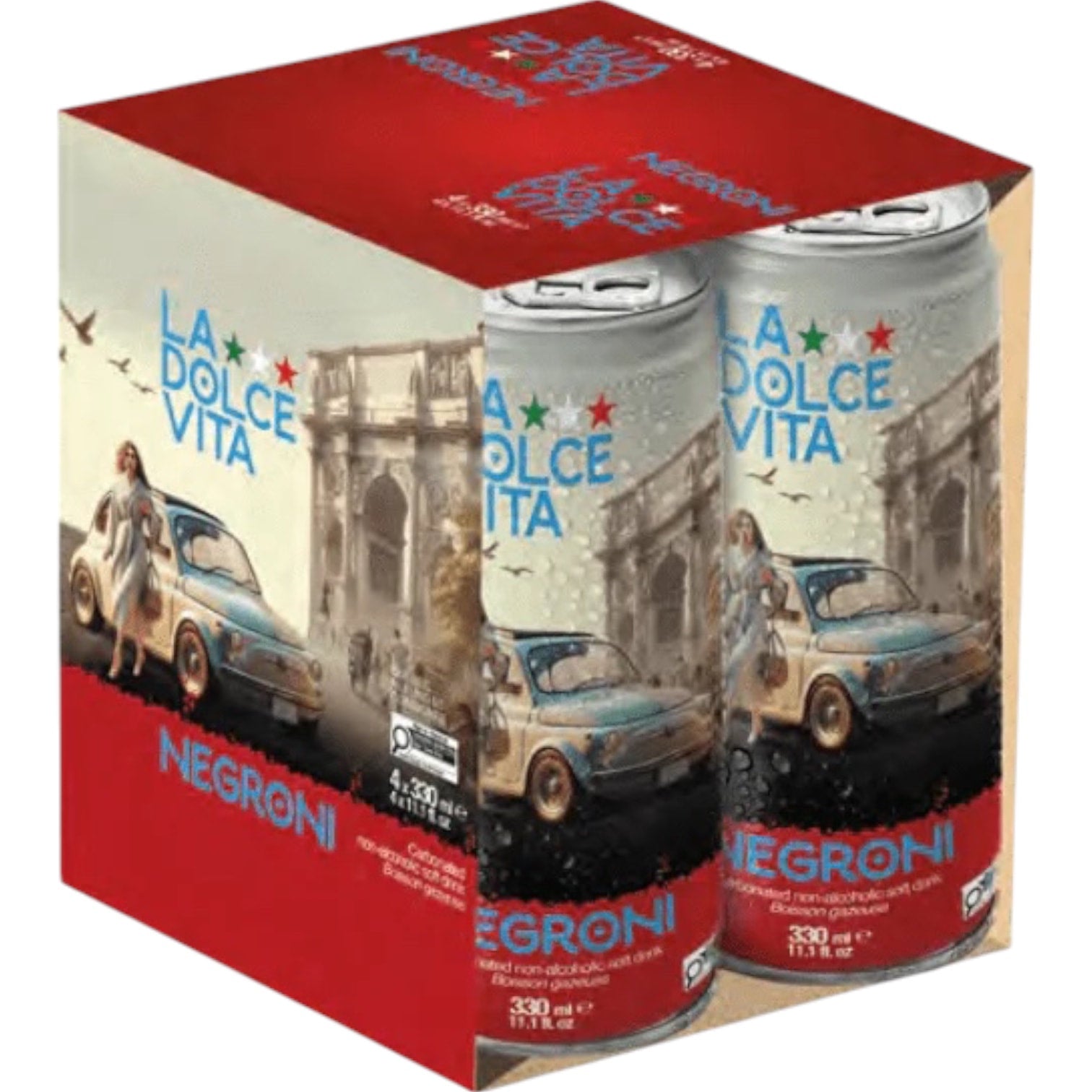 🇮🇹 4 La Dolce Vita Negroni Mocktail by Spadafora, 4 x 11.15 fl. oz.