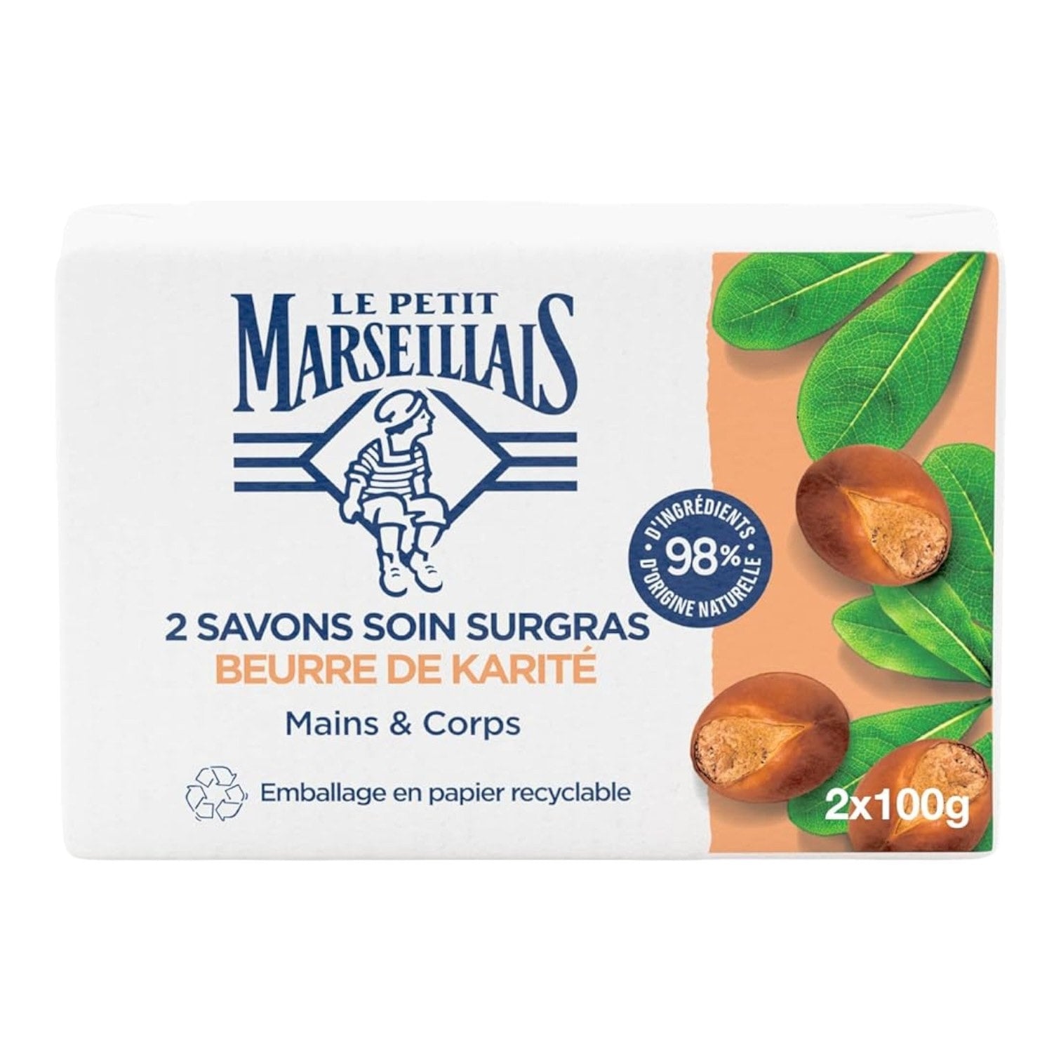🇫🇷 2 Shea Butter Soaps 'Beurre de Karité', (100g*2)