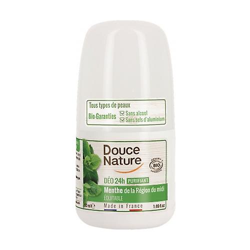 🇫🇷 Organic Roll-On Mint Deodorant, 1.6 fl oz (50ml)