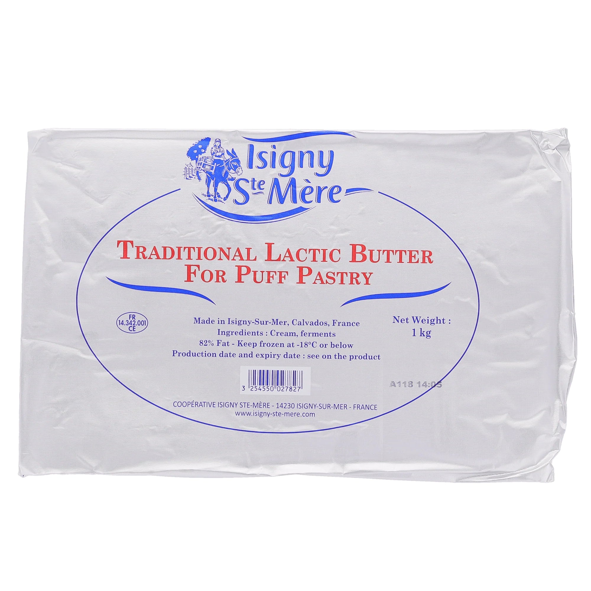 🇫🇷 Professional Pastry Sheet Butter ‘Beurre de Tourage’ 82%, 2.2 lbs (1kg) [Frozen] ❄️