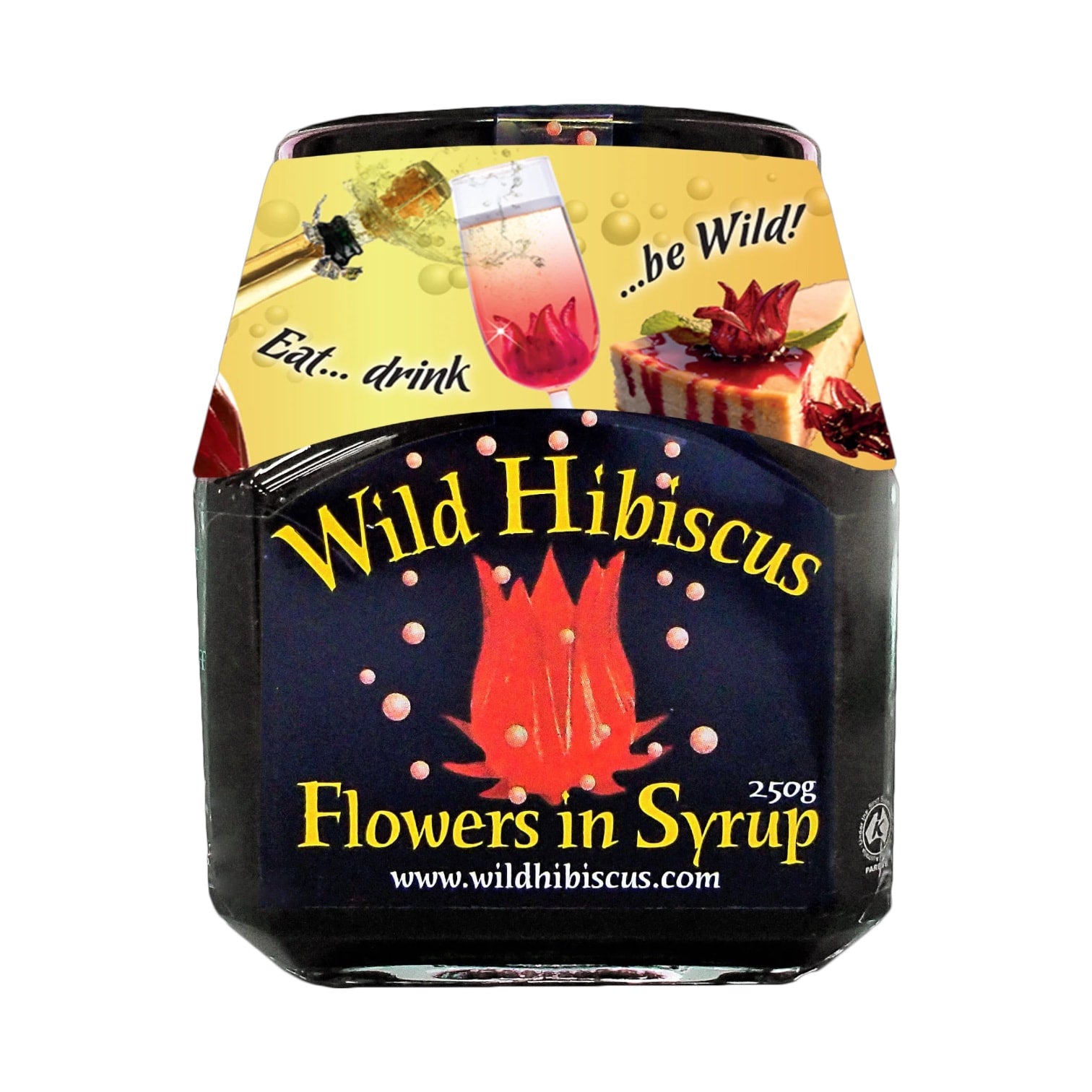 🇦🇺 11 Wild Hibiscus Flowers in Syrup by Wild Hibiscus Flowers Co., 8.8 oz (250g)