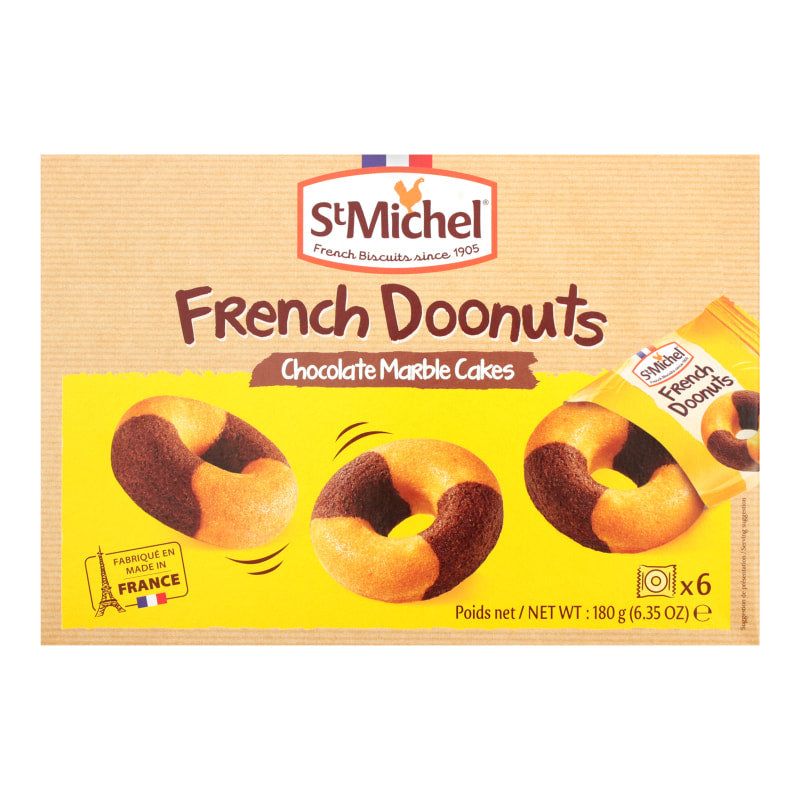 🇫🇷 6 French Chocolate Marble Donuts by St-Michel, 6.3 oz (180g)