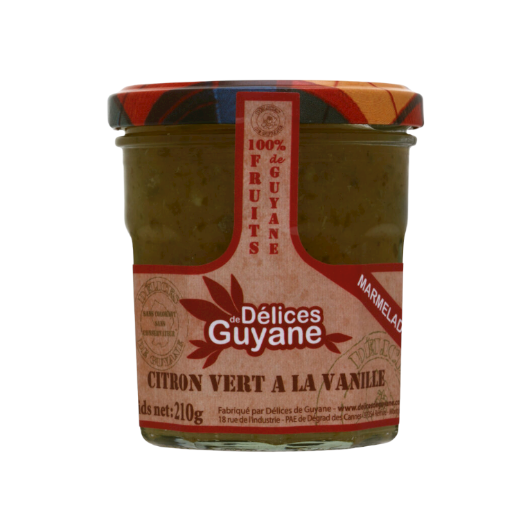 🇫🇷 Vanilla & Lime Jam by Délices de Guyane, 7.4 oz (210g) - Best By Date: 7/9/24