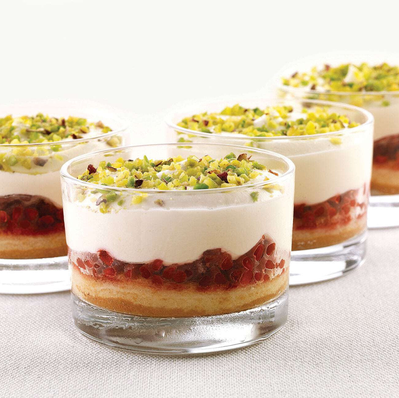 🇮🇹 Biscuit-Raspberries-Pistachios Trifle ‘Coppa Mascarpone e Lamponi' in Glass Cup, 3.1 oz [Frozen] ❄️