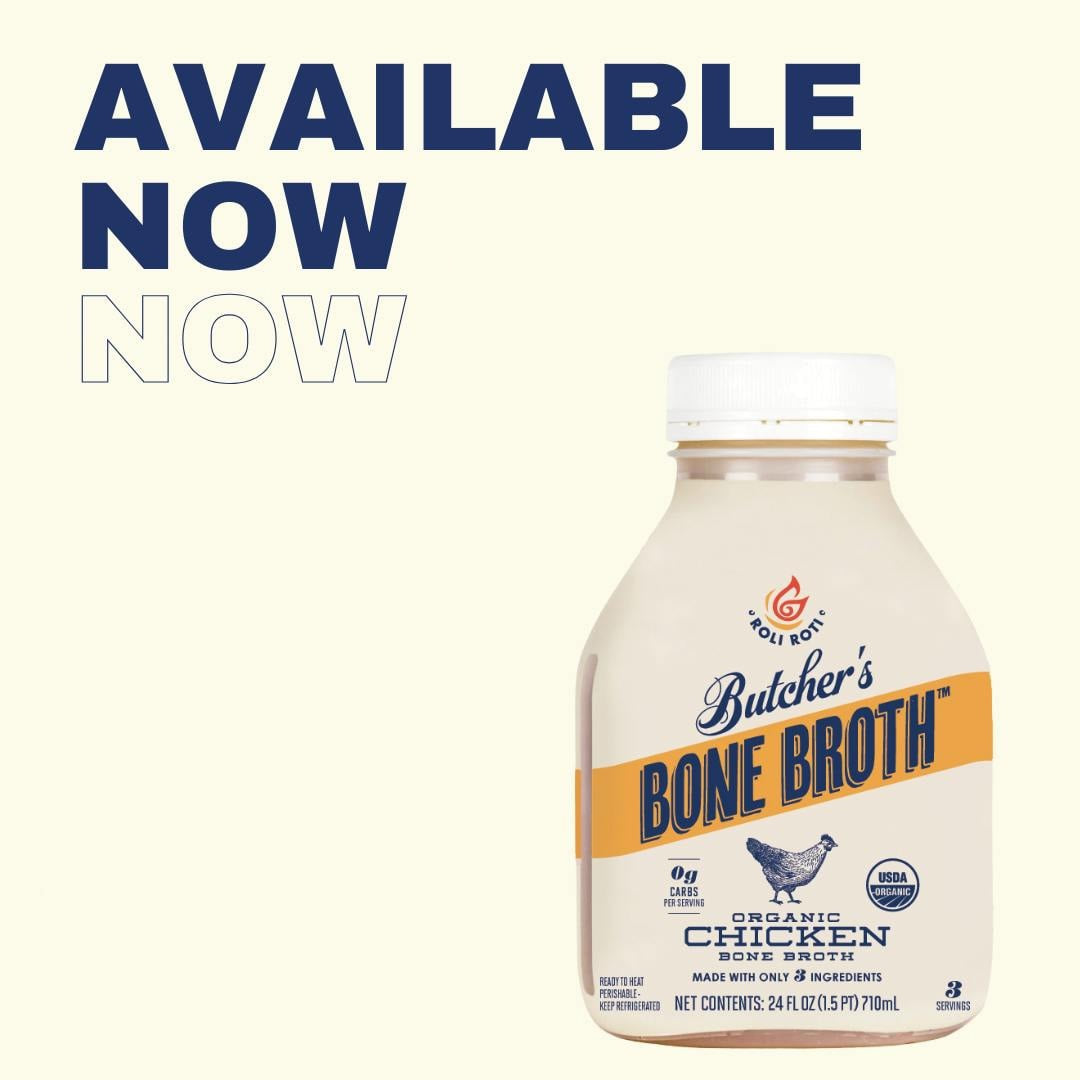🇺🇸 Organic Butcher's Chicken Bone Broth by Roli Roti, 24 fl oz