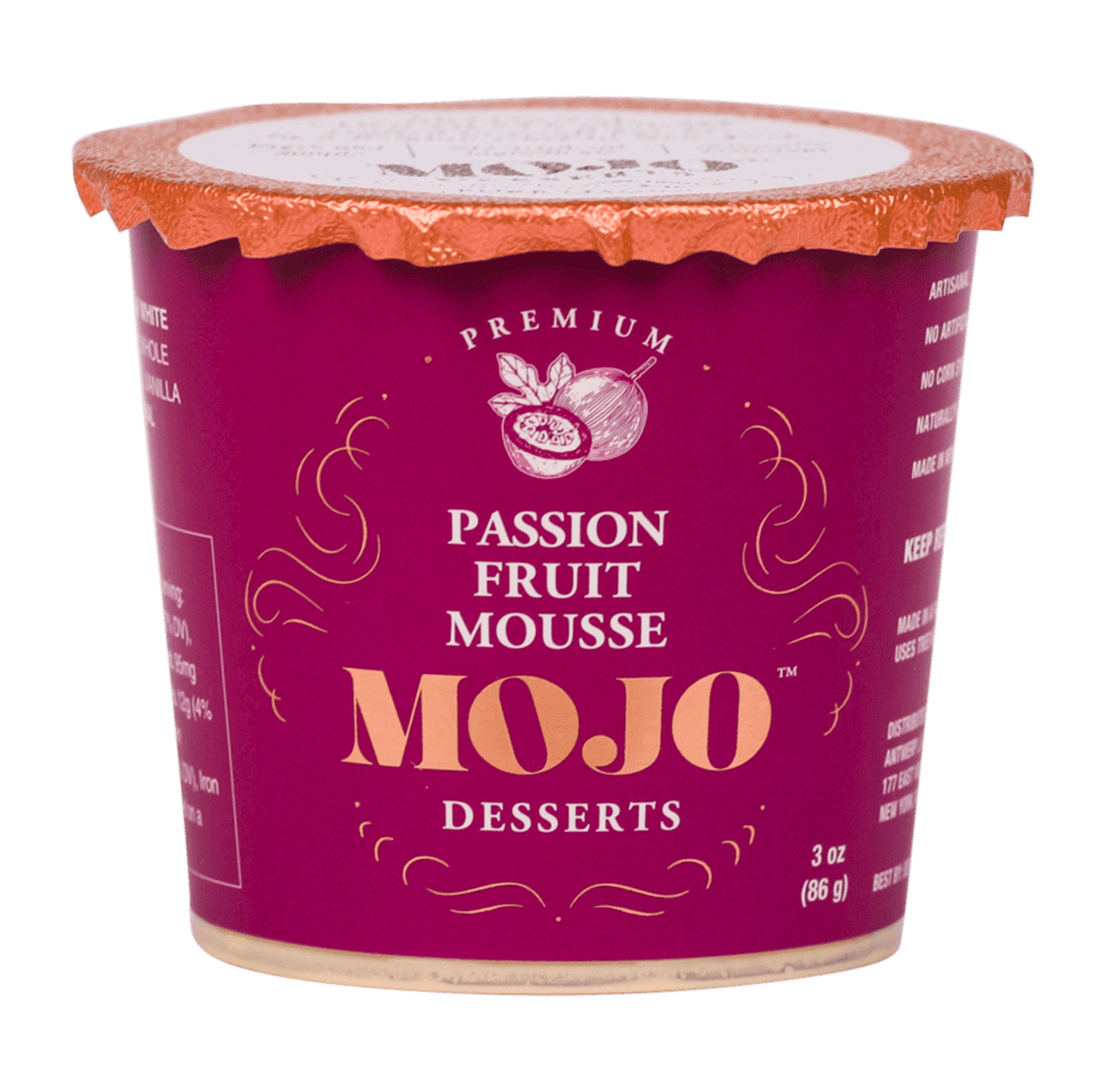 🇧🇪 Passion Fruit Ruby & Belgian Callebaut Chocolate Mousse by Mojo Desserts, 3 oz