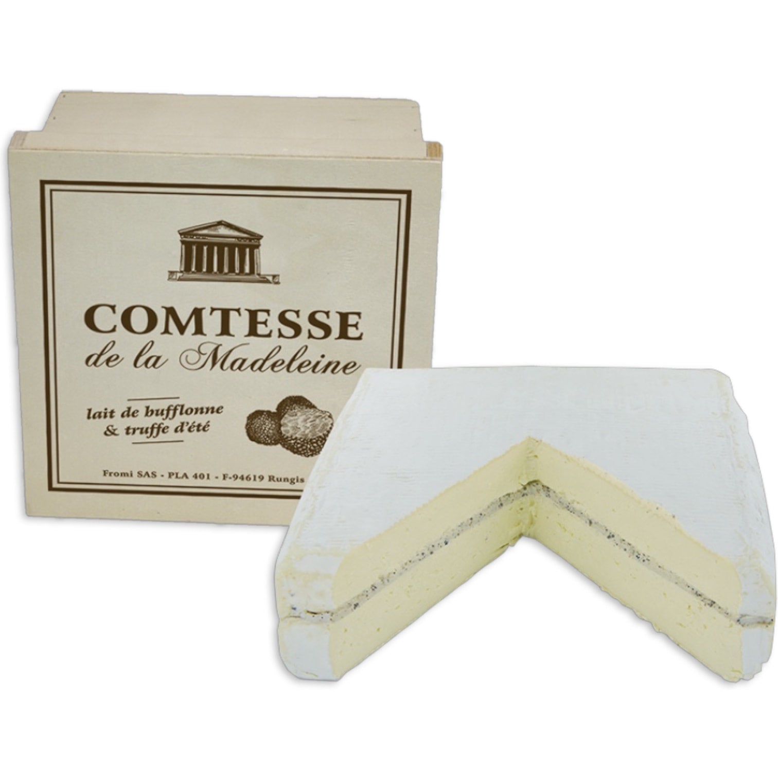 🇮🇹 Comtesse de la Madeleine: Buffalo Milk Cheese w/ Italian Summer Truffles by Cremonesi Elino, 8 oz (220g) (1)
