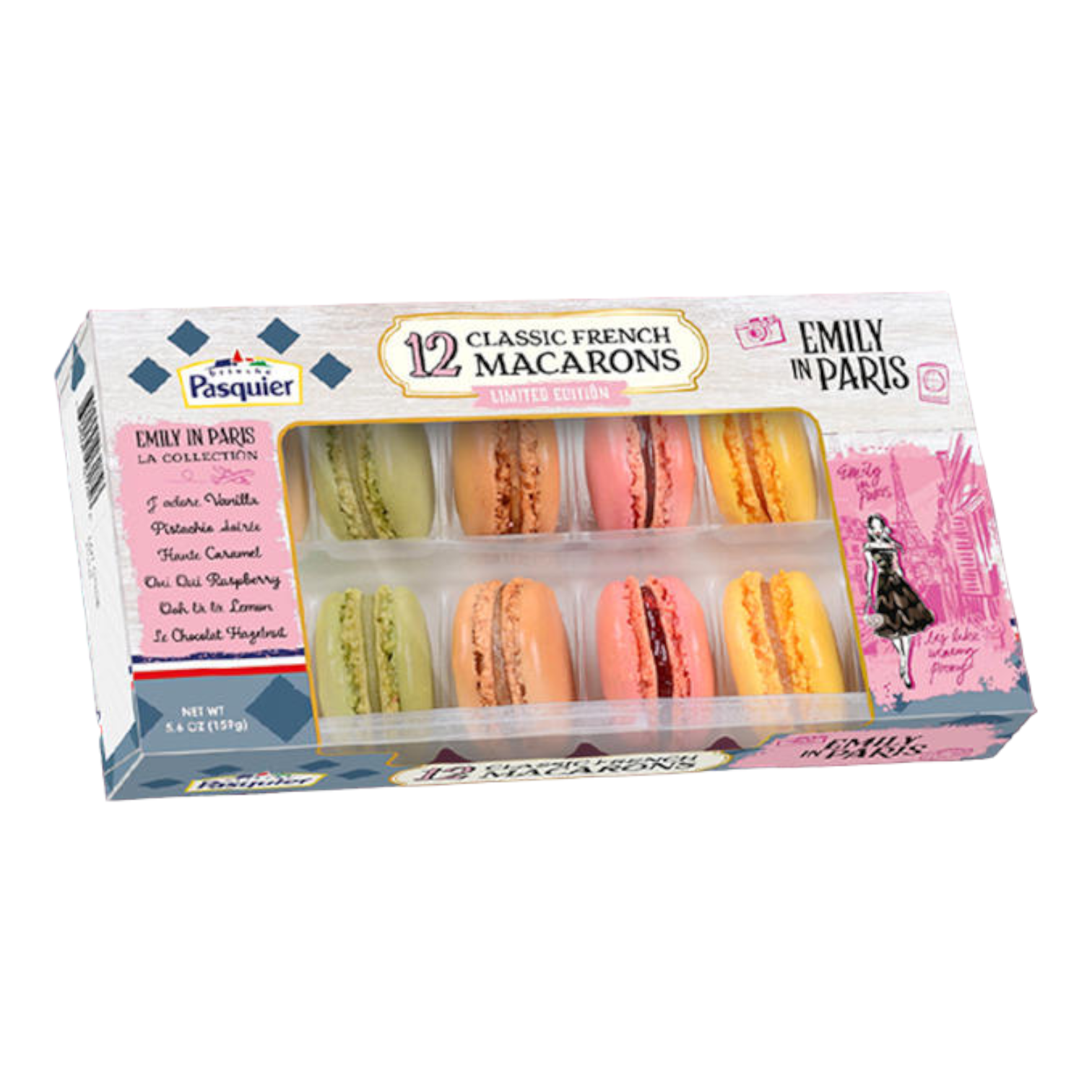 🇫🇷 12 'Emily in Paris' Limited-Edition Classic Macarons by Pasquier, 5.6 oz (159g)