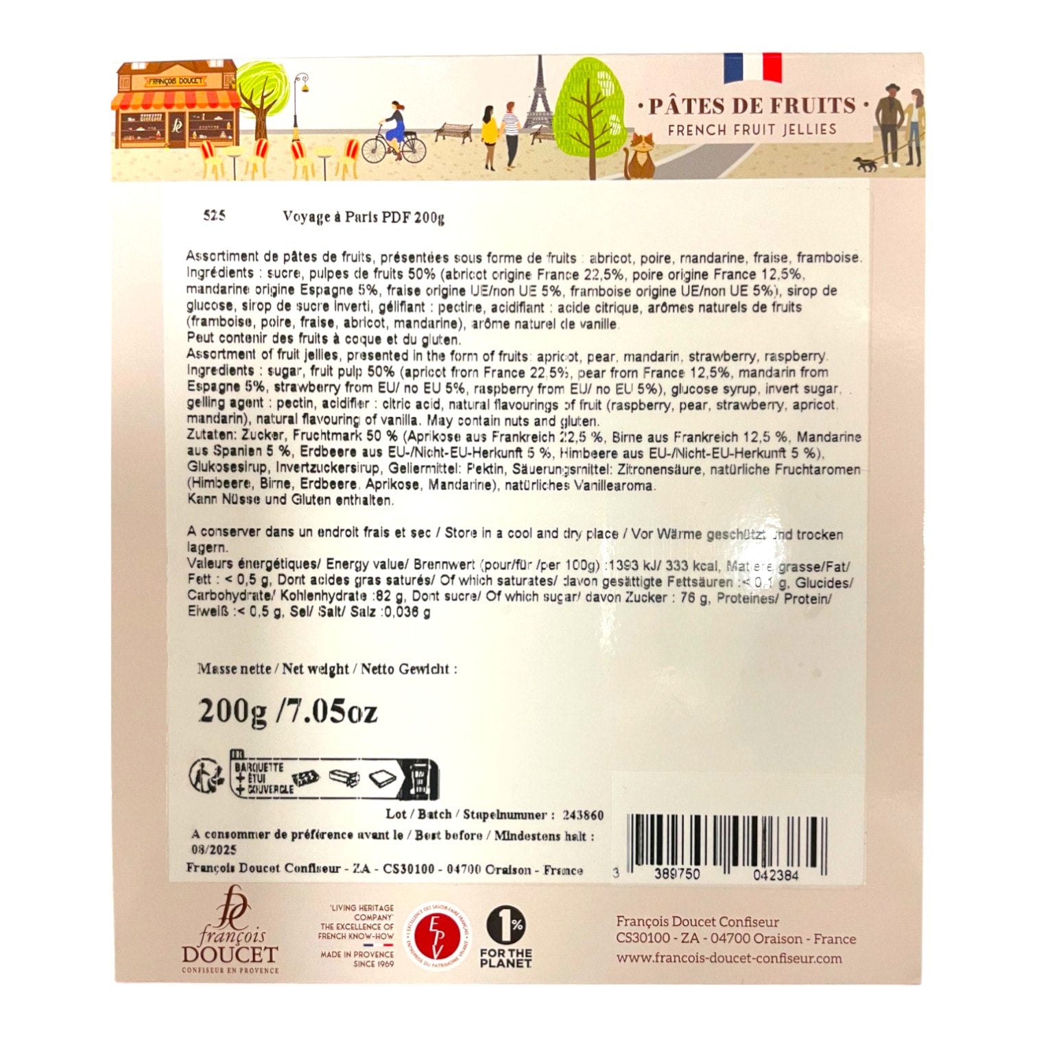 🇫🇷 20 PARIS Pâtes de Fruits (Fruit Jellies) by François Doucet, 7.1 oz (200g)