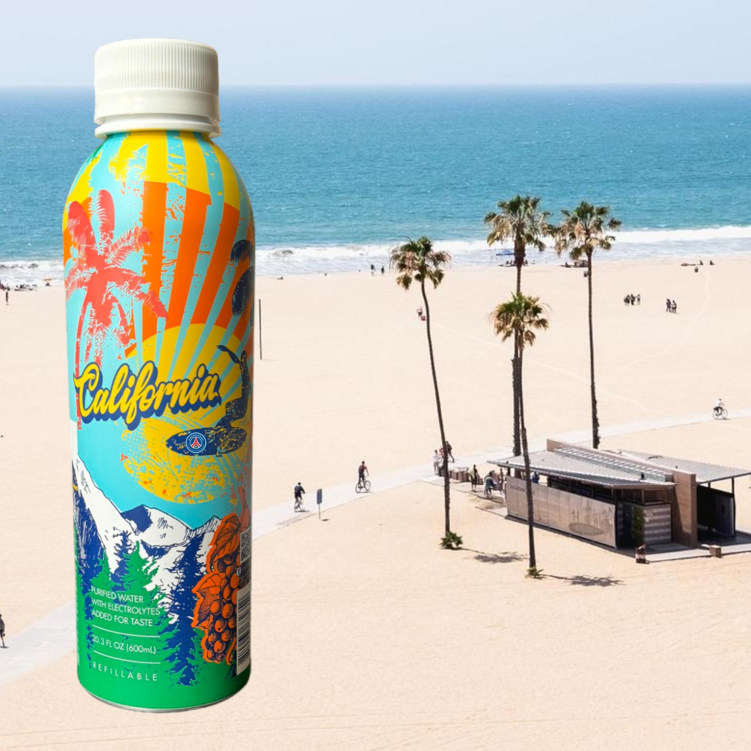 🇺🇸 *EXCLUSIVE* Limited-Edition "California" Alkaline Water w/ Electrolytes in Refillable Aluminum Bottle, 20.3 fl oz (600ml)