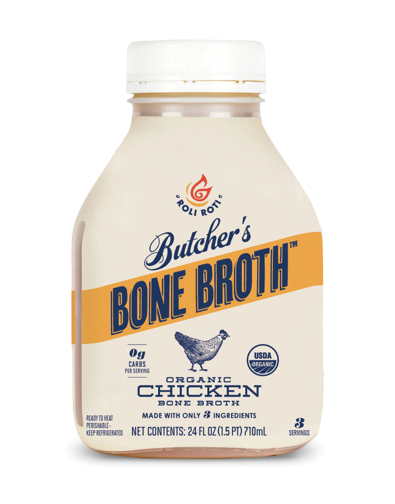 🇺🇸 Organic Butcher's Chicken Bone Broth by Roli Roti, 24 fl oz