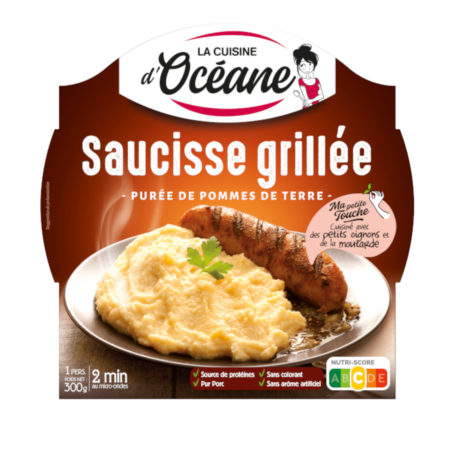 🇫🇷 Toulouse Sausage w/ Mash Potato For 1 Person, 10.5 oz (300g)