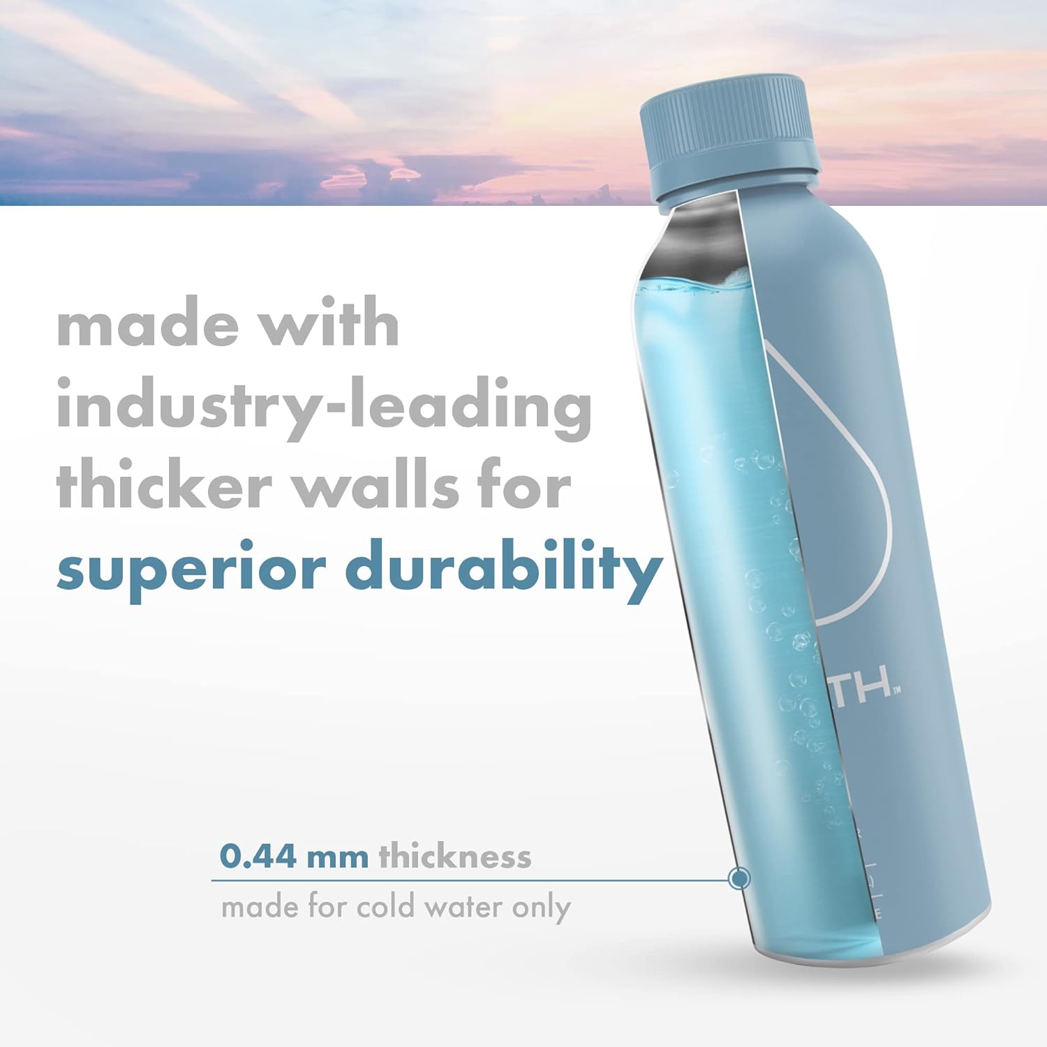 🇺🇸 Sparkling Electrolyte Water in Refillable Aluminum Bottle by PATH, 20.3 fl oz (600ml)