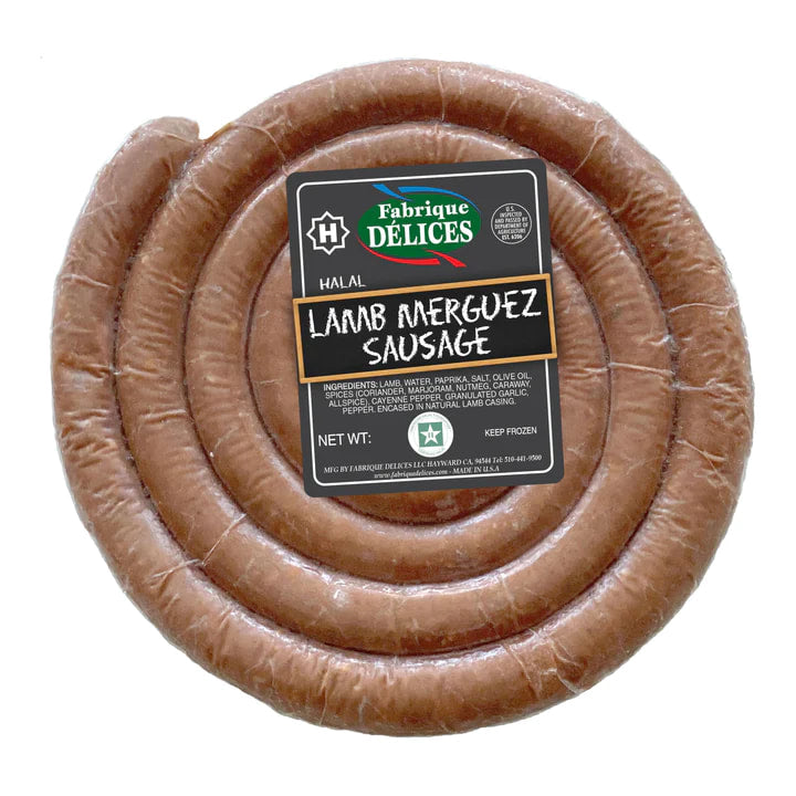 🇫🇷 Lamb Merguez Coil Chapelet Sausage, 1.5 lbs [Halal, Frozen] ❄️