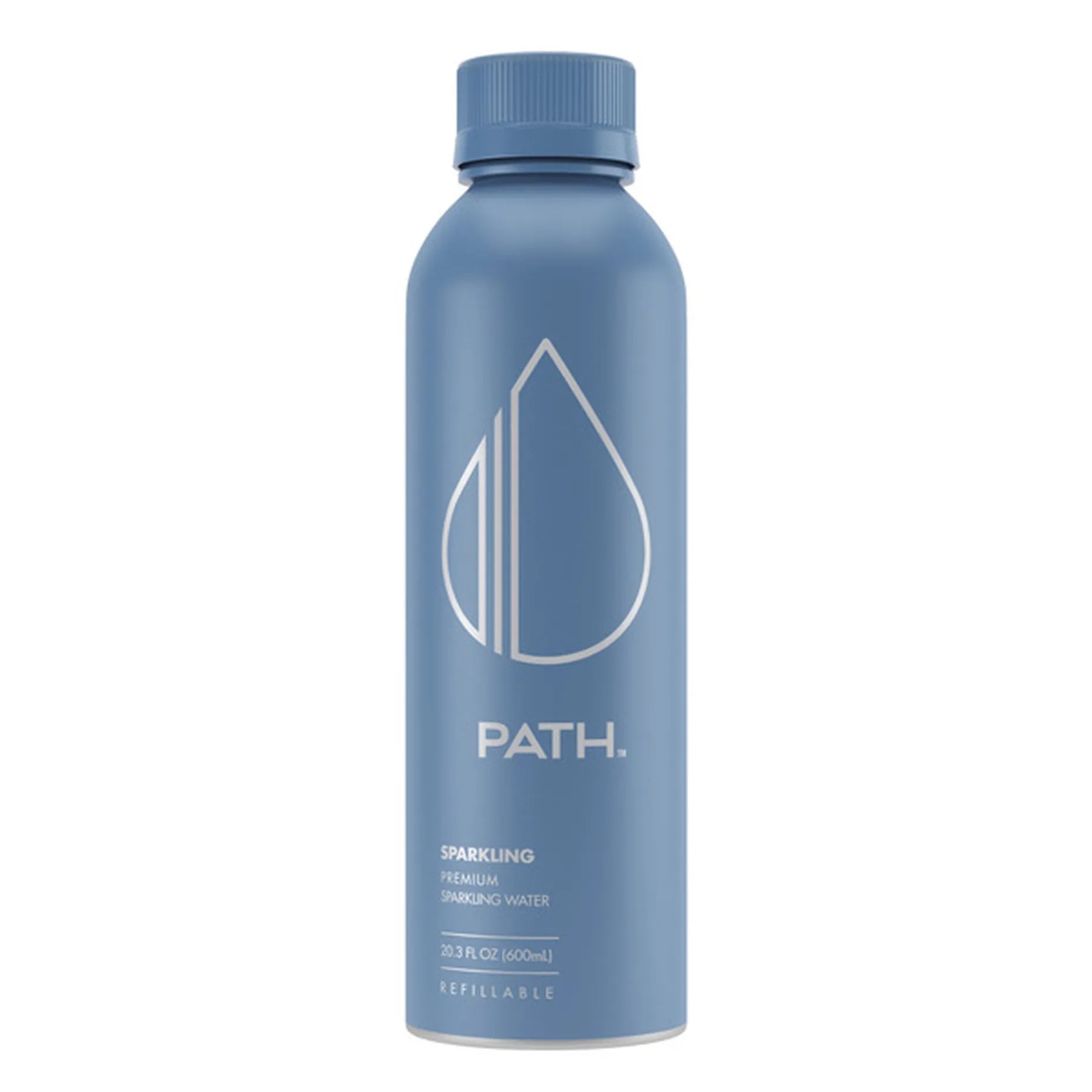 🇺🇸 Sparkling Electrolyte Water in Refillable Aluminum Bottle by PATH, 20.3 fl oz (600ml)