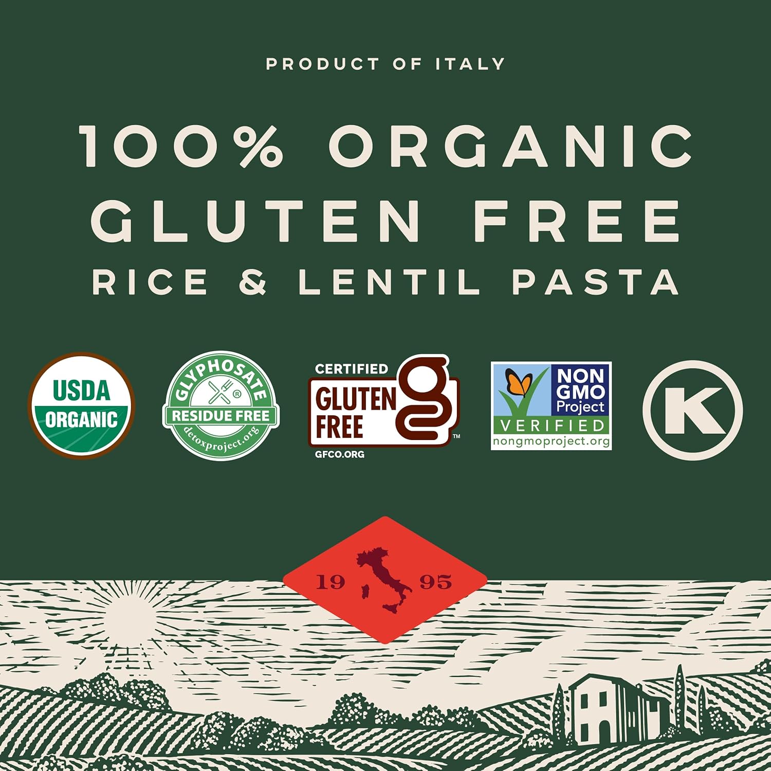 🇮🇹 Organic Gluten-Free Penne Rigate, 12 oz (340g)