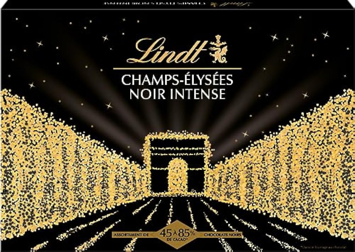 🇫🇷 Champs-Élysées 'Noir Intense' - 40 Chocolate Gift Box (Large) by Lindt & Sprüngli, 13.9 oz (395g)