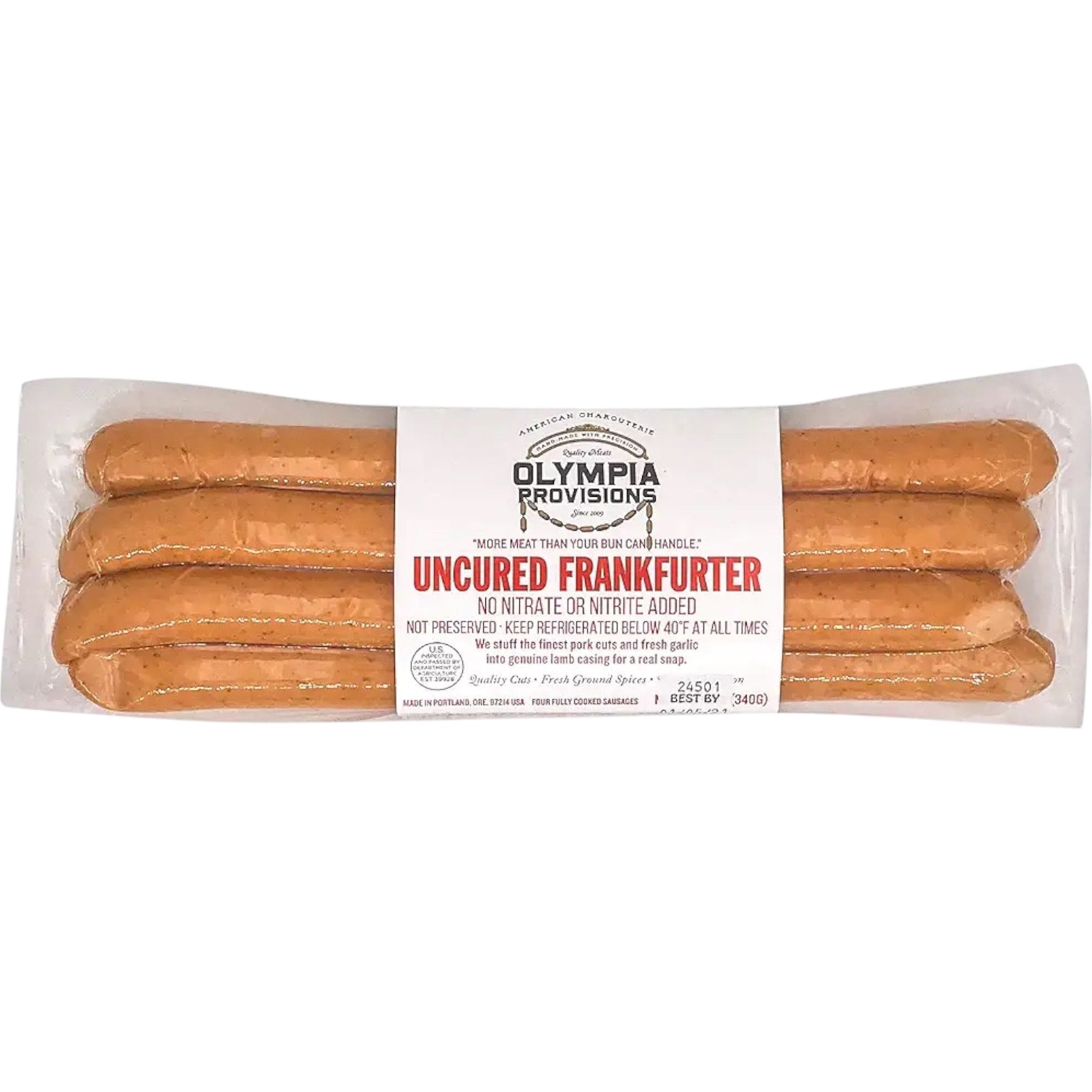 🇩🇪 4 Uncured & Smoked Frankfurters, 12 oz