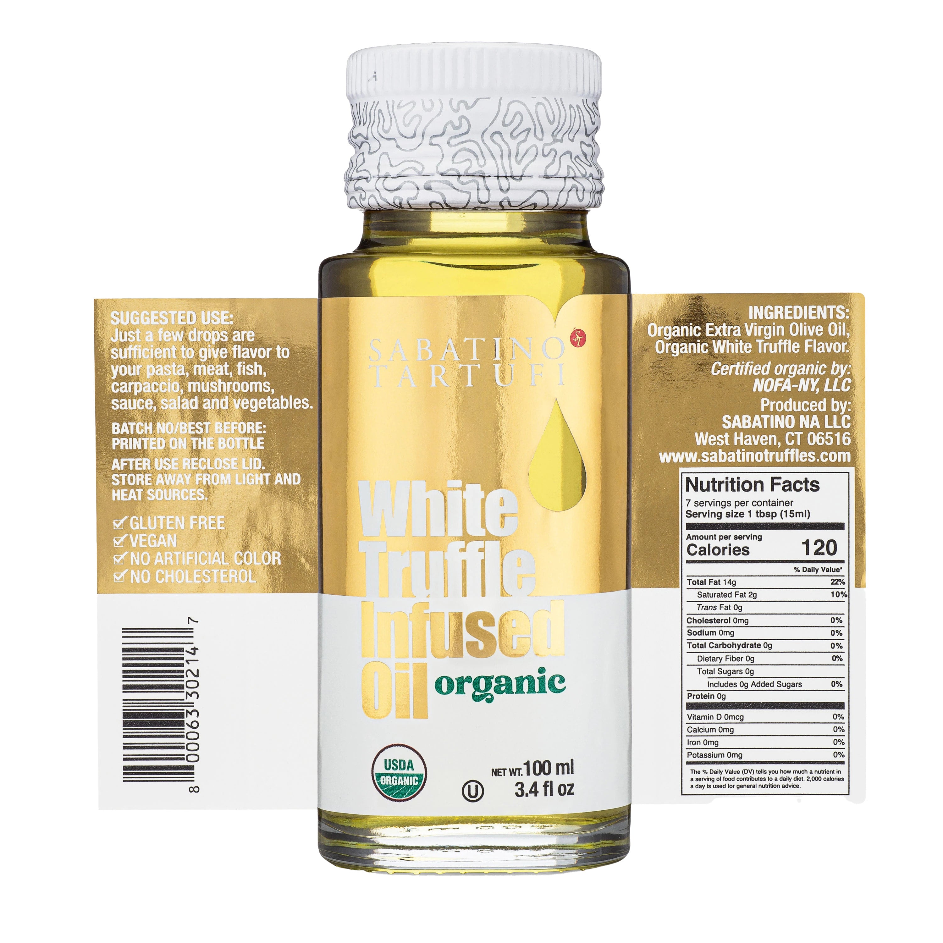 🇮🇹 Organic White Truffle Oil by Sabatino, 3.4 fl oz (100ml)