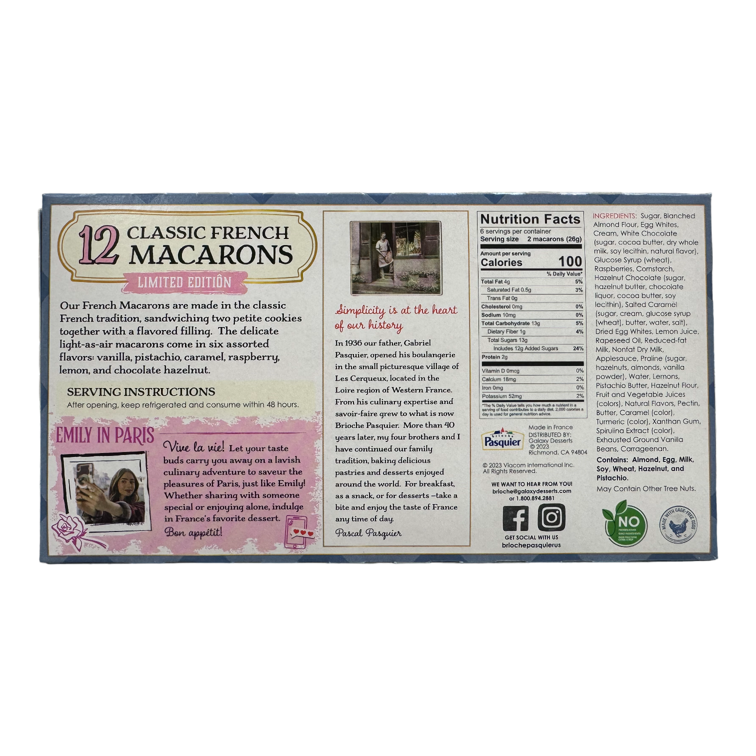 🇫🇷 12 'Emily in Paris' Limited-Edition Classic Macarons by Pasquier, 5.6 oz (159g)