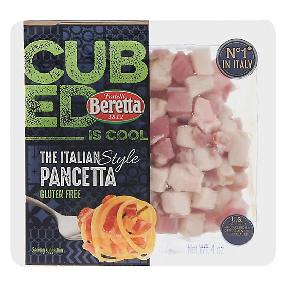🇮🇹 Diced Pancetta/Lardons by Fratelli Bereta, 4 oz