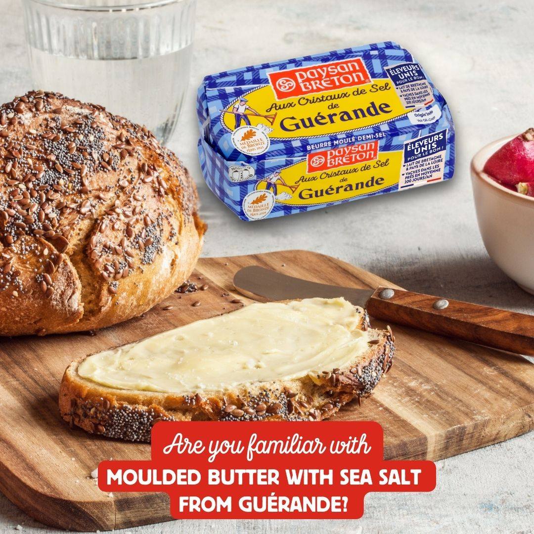 🇫🇷 Moulded Butter w/ Guérande Sea Salt Crystals, 8.8 oz (250g)