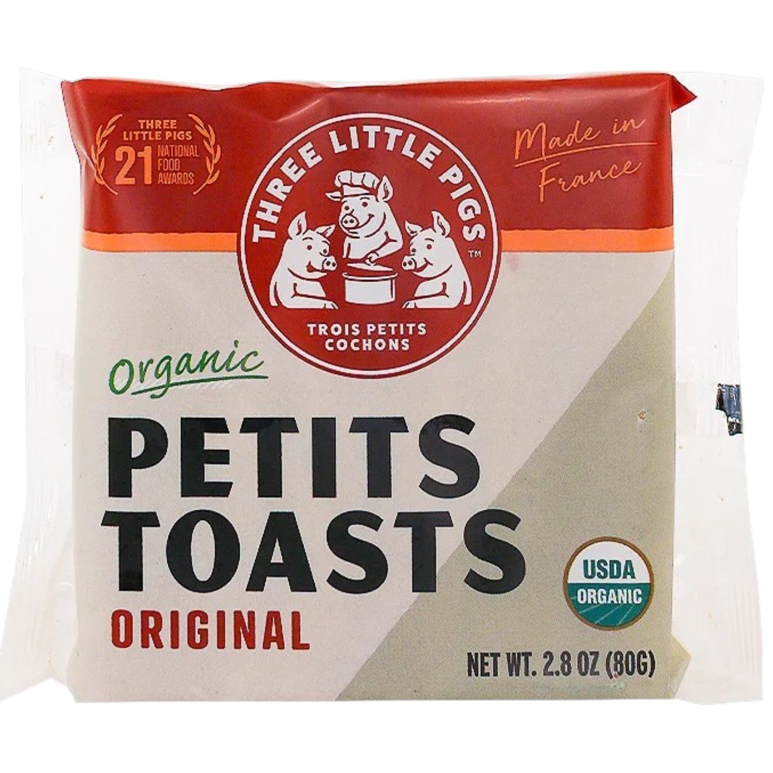 🇫🇷 Organic Whole Wheat Petits Toasts, 2.8 oz (80g)